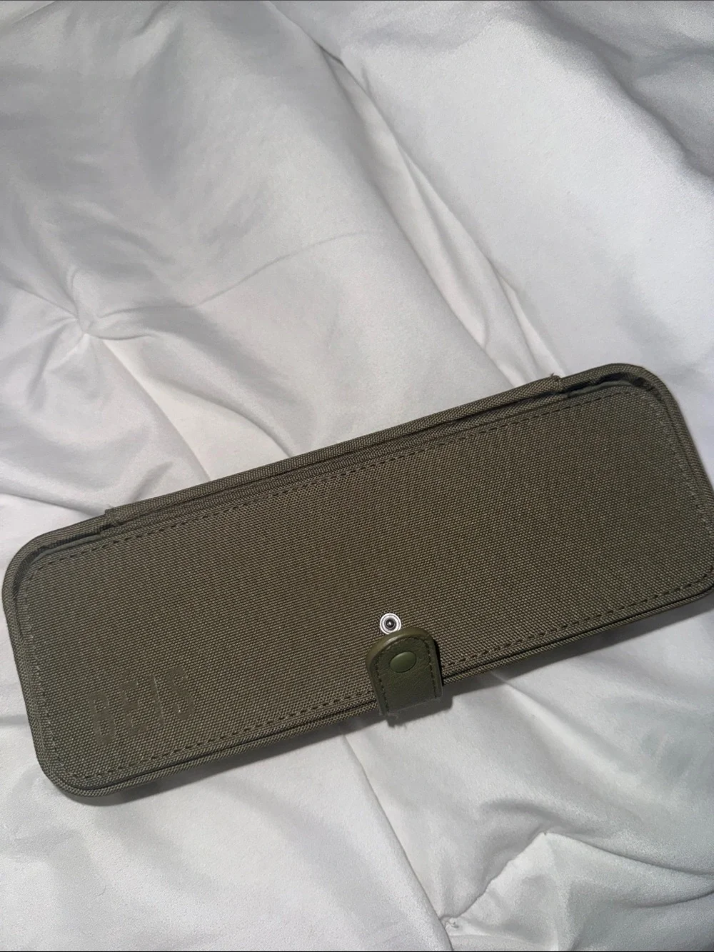 Olive Green Travel Beis Jewelry Organizer with Mirror